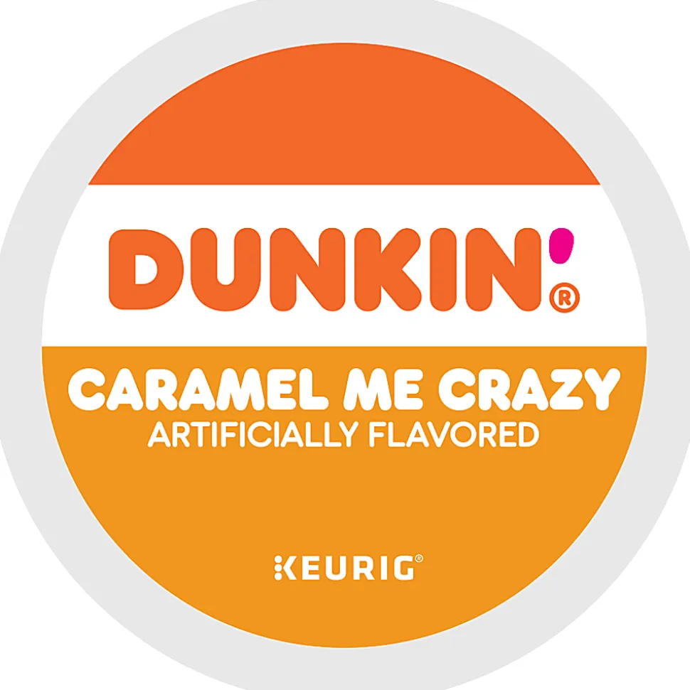 Dunkin' Donuts Coffee K-Cup® Pods, Caramel Me Crazy, Medium Roast, Box Of 22 Pods