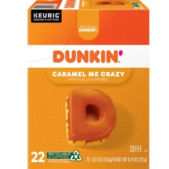 Dunkin' Donuts Coffee K-Cup® Pods, Caramel Me Crazy, Medium Roast, Box Of 22 Pods