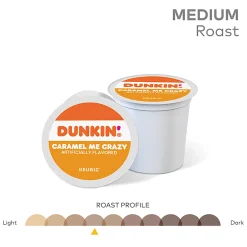 Dunkin' Donuts Coffee K-Cup® Pods, Caramel Me Crazy, Medium Roast, 22 Pods Per Box, Set Of 4 Boxes
