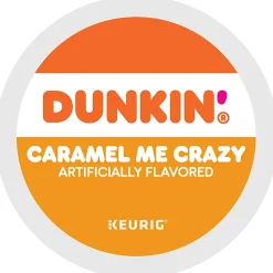 Dunkin' Donuts Coffee K-Cup® Pods, Caramel Me Crazy, Medium Roast, 22 Pods Per Box, Set Of 4 Boxes