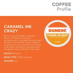Dunkin' Donuts Coffee K-Cup® Pods, Caramel Me Crazy, Medium Roast, 22 Pods Per Box, Set Of 4 Boxes