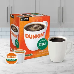 Dunkin' Donuts Decaf Keurig Single-Serve K-Cup Pods, Medium Roast, 22 Pods Per Pack, Case Of 4 Packs