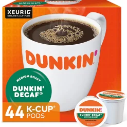 Dunkin' Donuts Decaf Keurig® Single-Serve K-Cup® Pods, Medium Roast, Box of 44 K-Cup® Pods