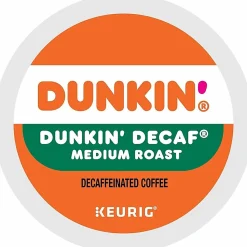 Dunkin' Donuts Decaf Keurig® Single-Serve K-Cup® Pods, Medium Roast, Box of 44 K-Cup® Pods