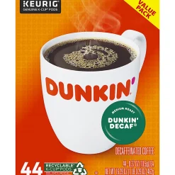 Dunkin' Donuts Decaf Keurig® Single-Serve K-Cup® Pods, Medium Roast, Box of 44 K-Cup® Pods