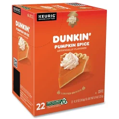 Dunkin' Donuts Dunkin Donuts K Cup Pods, Pumpkin Spice, Box Of 22 Pods