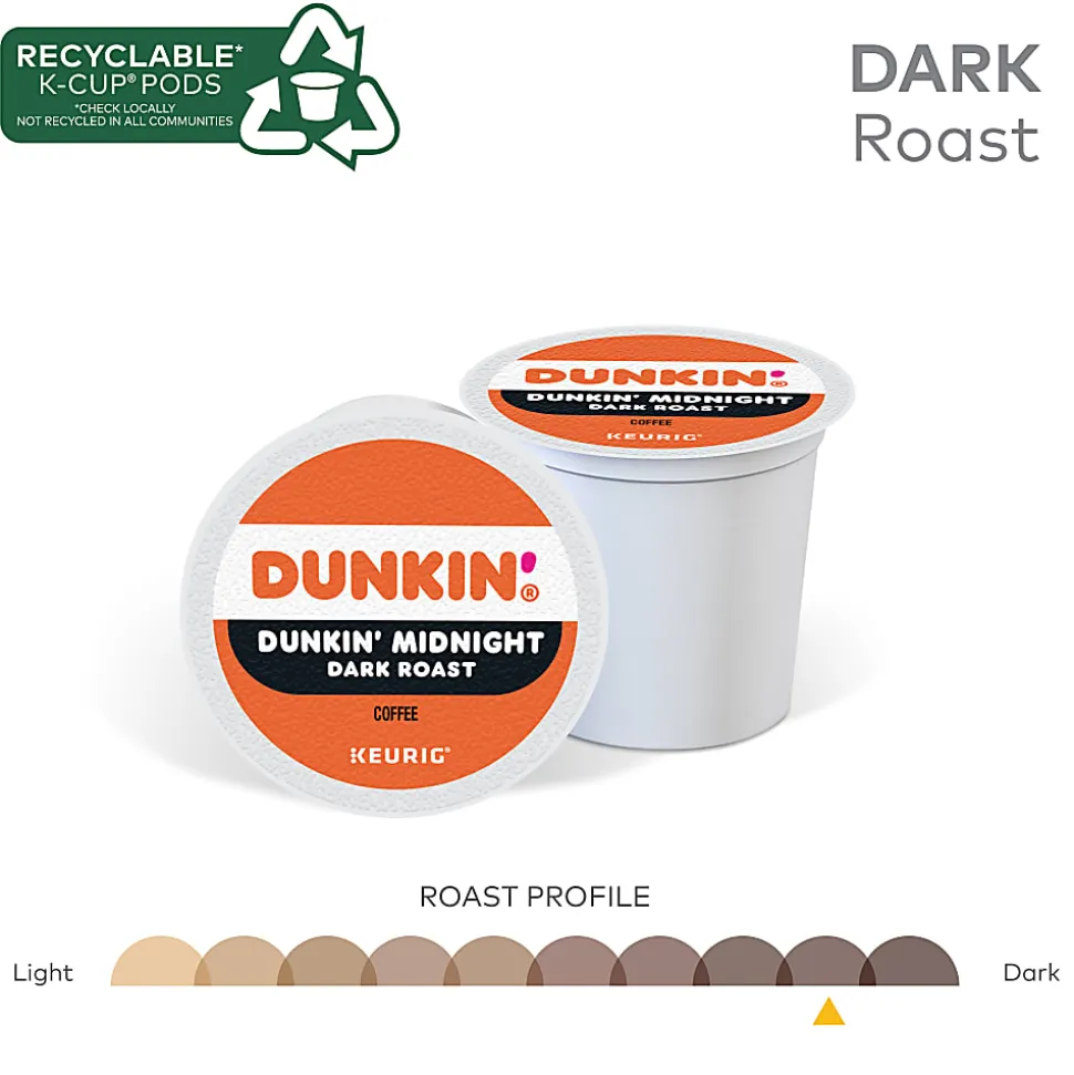 Dunkin' Donuts Midnight Single-Serve Coffee K-Cup®, Carton Of 22