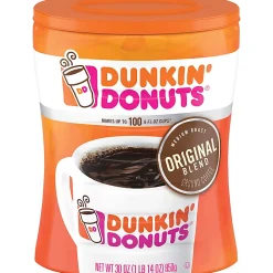 Dunkin' Donuts Original Blend Ground Canister Coffee, Medium Roast, Case Of 4, 30 Oz Per Canister