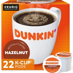 Dunkin' Donuts Single-Serve Coffee K-Cup®, Hazelnut, Carton Of 22