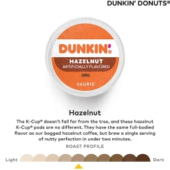 Dunkin' Donuts Single-Serve Coffee K-Cup®, Hazelnut, Carton Of 22