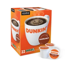 Dunkin' Donuts Single-Serve Coffee K-Cup®, Hazelnut, Carton Of 22