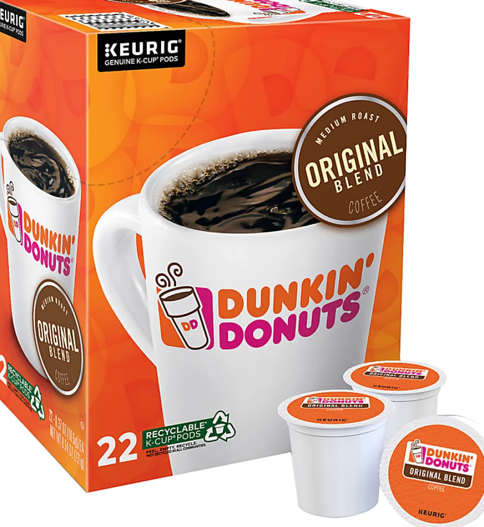 Dunkin' Donuts® Single-Serve Coffee K-Cup® Pods, Original Blend, Carton Of 22