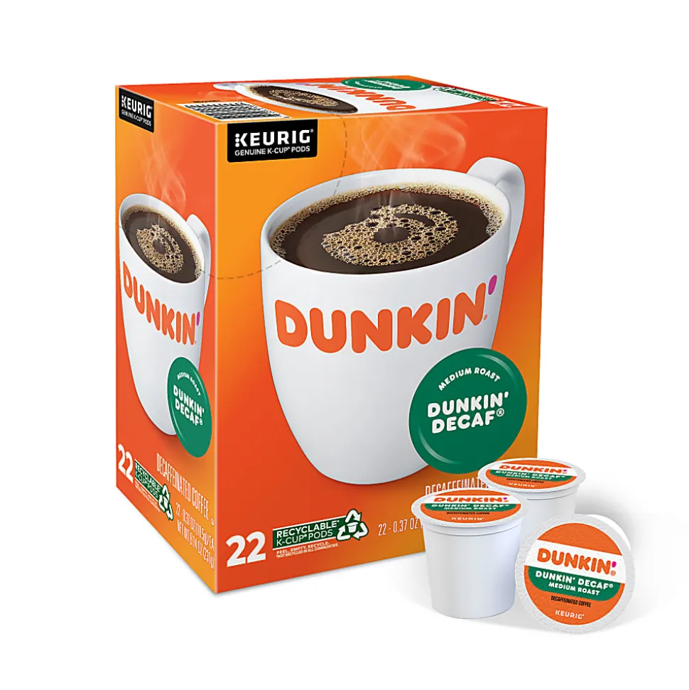 Dunkin' Donuts Single-Serve Coffee K-Cup®, Decaffeinated, Carton Of 22