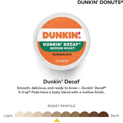 Dunkin' Donuts Single-Serve Coffee K-Cup®, Decaffeinated, Carton Of 22