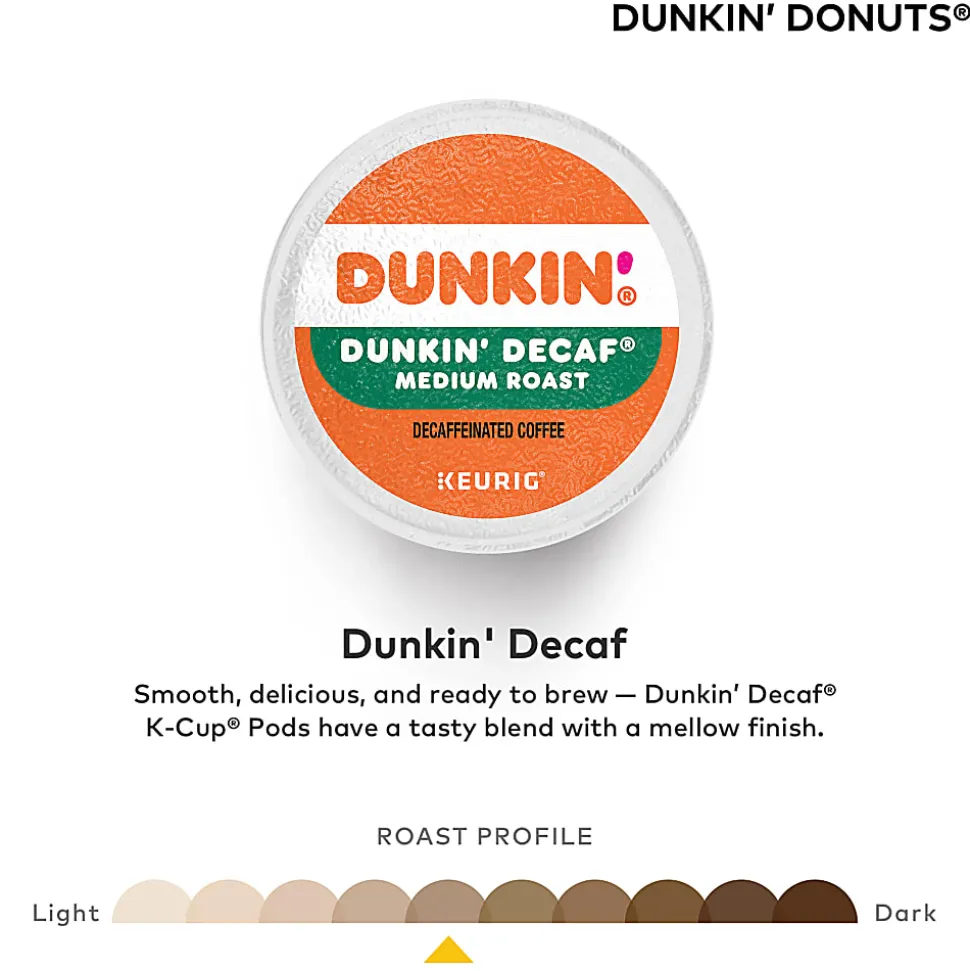 Dunkin' Donuts Single-Serve Coffee K-Cup®, Decaffeinated, Carton Of 22