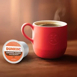 Dunkin' Original Blend Keurig Single Serve K-Cup Pods, Medium Roast, 22 Pods Per Pack, Case Of 4 Packs