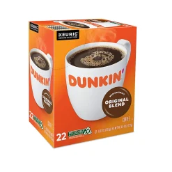 Dunkin' Original Blend Keurig Single Serve K-Cup Pods, Medium Roast, 22 Pods Per Pack, Case Of 4 Packs