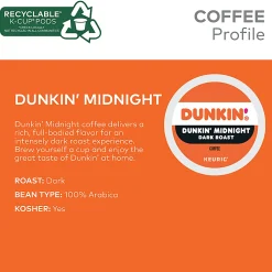 Dunkin' Single-Serve Coffee K-Cup®, Dark Roast, Carton of 4 Boxes of 22