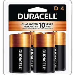 Duracell® Coppertop D Alkaline Batteries, Pack of 4