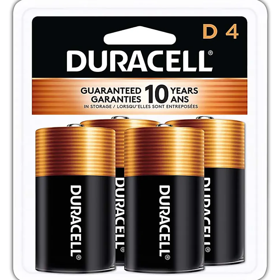 Duracell® Coppertop D Alkaline Batteries, Pack of 4