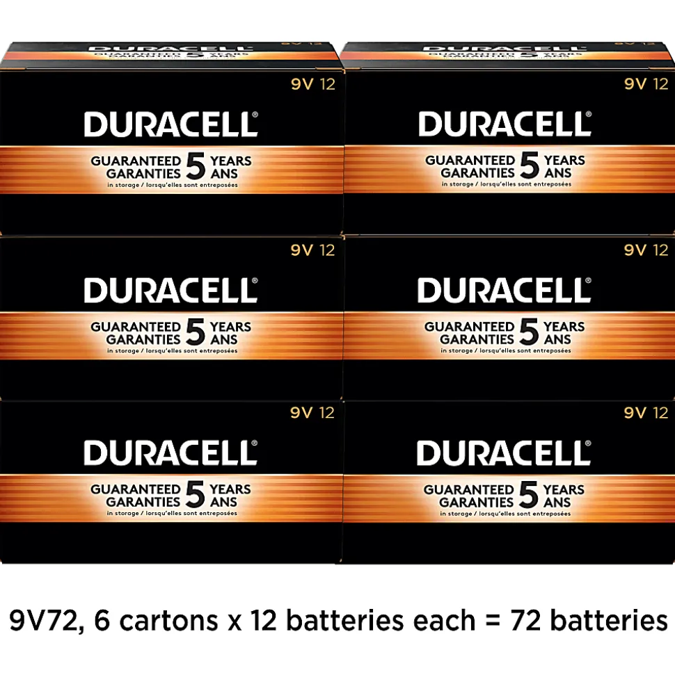 Duracell® Coppertop 9V Alkaline Batteries, Box of 12, Case of 6 Boxes