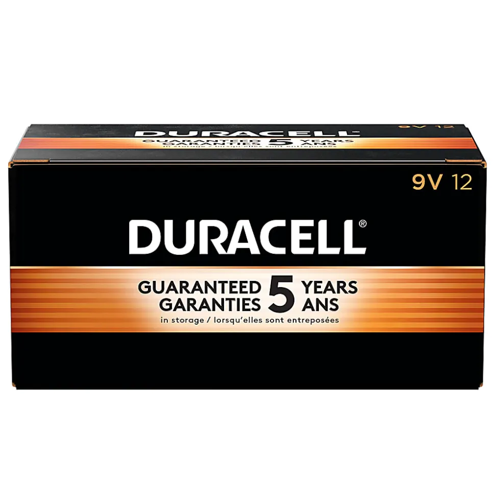 Duracell® Coppertop 9V Alkaline Batteries, Box of 12, Case of 6 Boxes