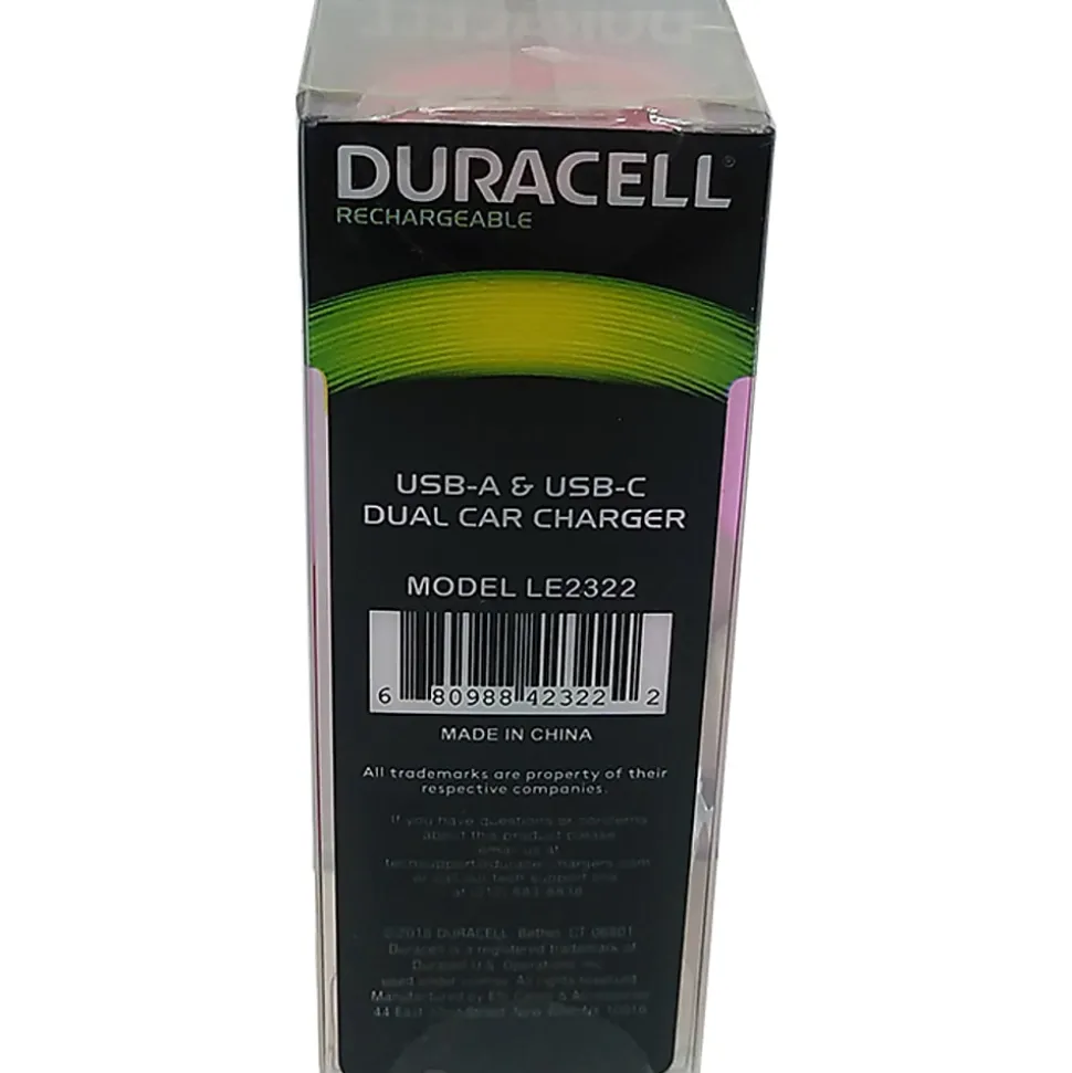 Duracell® Dual Car Charger, Pink, LE2322