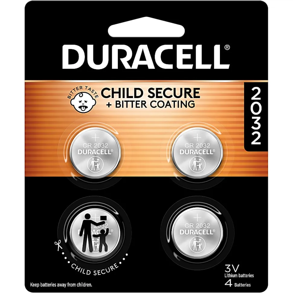 Duracell® 2032 3V Lithium Coin Batteries, Pack of 4