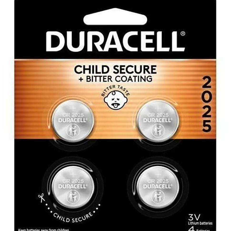 Duracell® 2025 3V Lithium Coin Batteries, Pack of 4