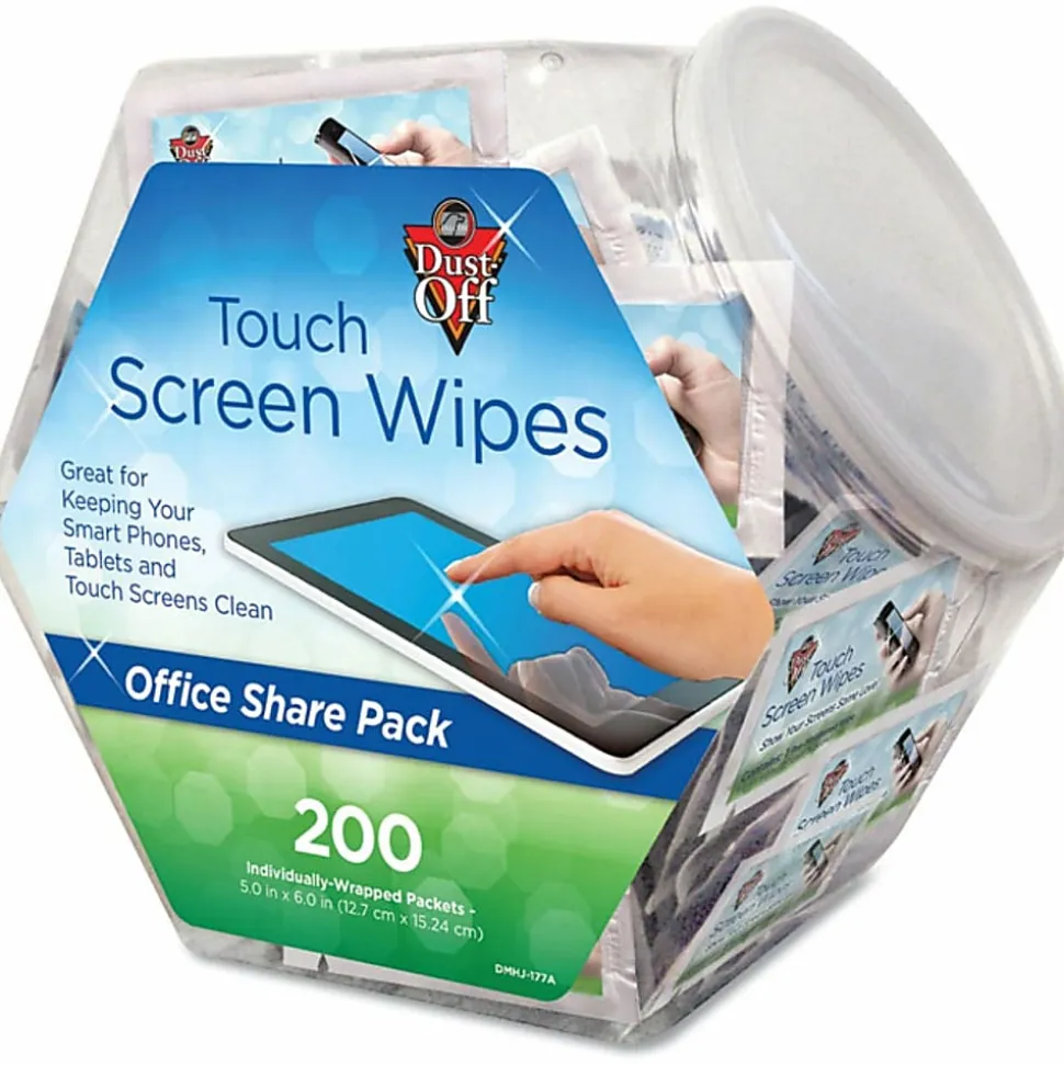 Dust-Off Antistatic Monitor Wipes, Pack Of 200