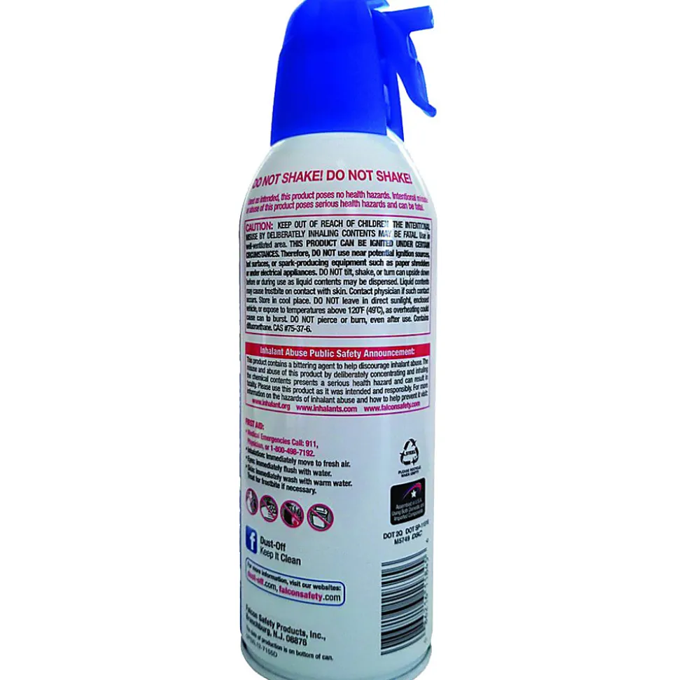 Dust-Off Compressed Gas Duster, 10 Oz, Blue, Pack Of 2