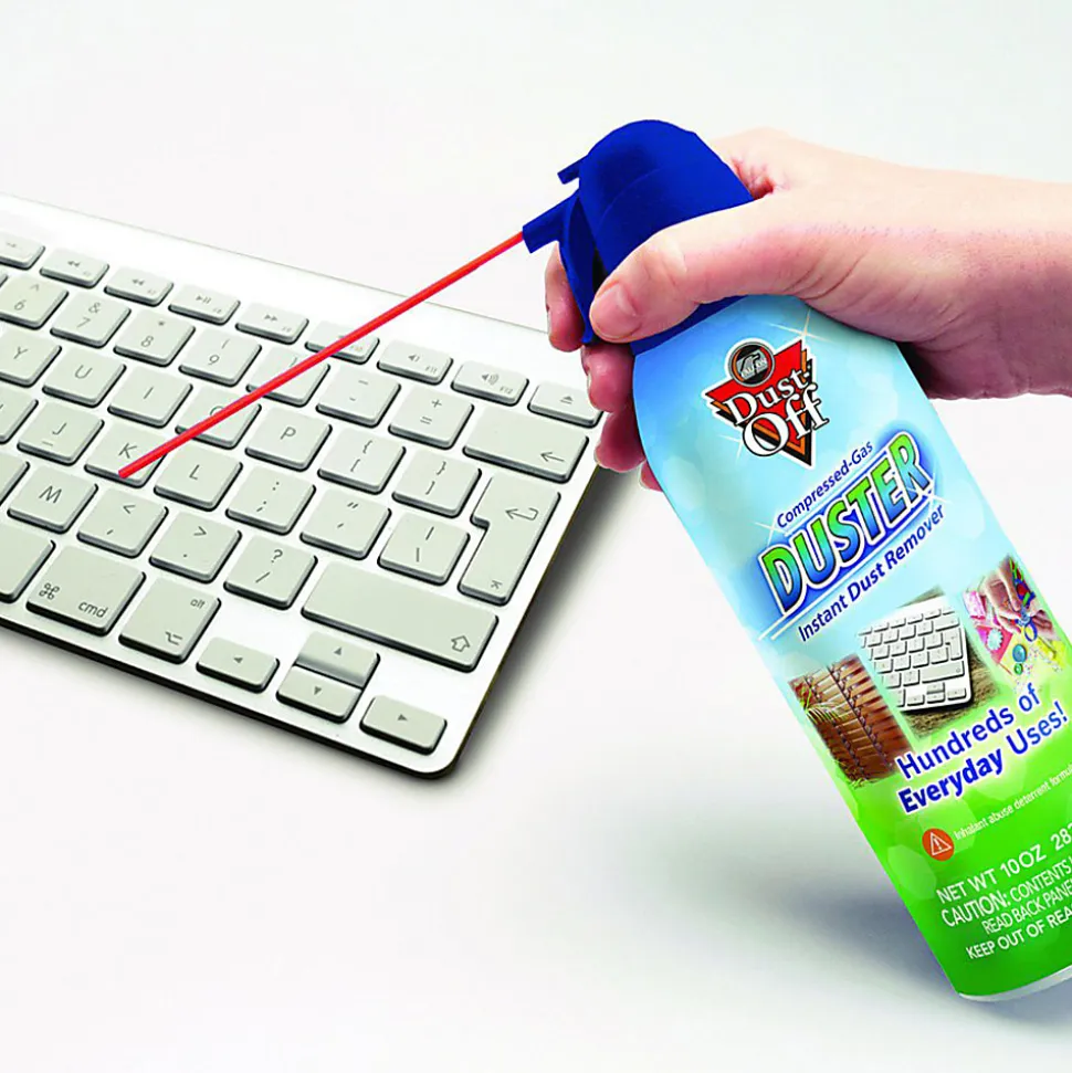 Dust-Off Compressed Gas Duster, 10 Oz, Blue, Pack Of 2