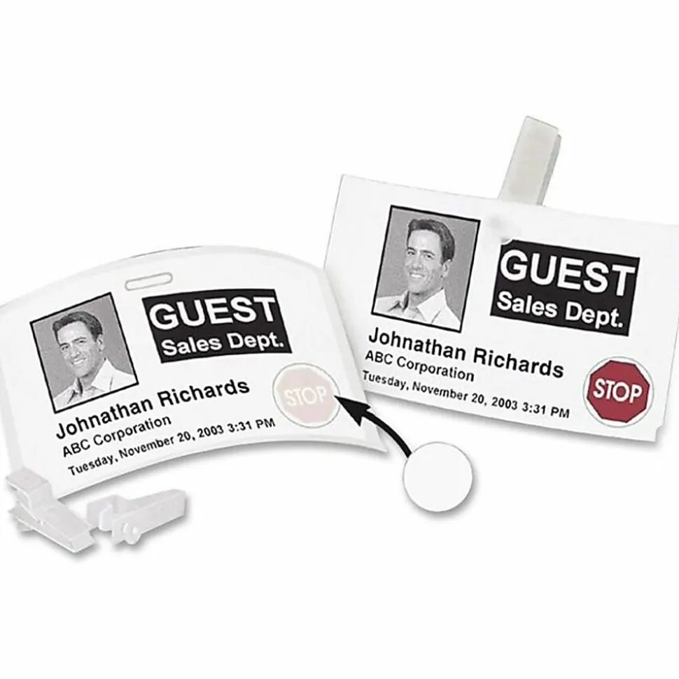 DYMO® Authentic LW Name Badge Labels with 12-Hour Expiration Notification Disks for LabelWriter™ Label Printers, White, 2-1/4" x 4", 1 Roll of 250