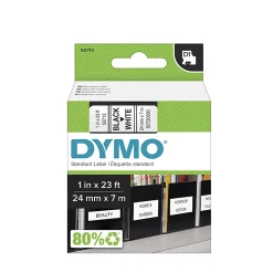 DYMO® D1 53713 Black-On-White Tape, 1" x 23'