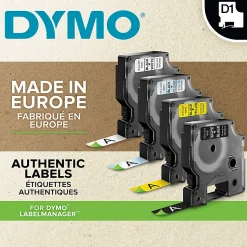 Dymo D1 Self-Adhesive Standard Labeling Tape for LabelManager™ and LabelWriter™ Duo Label Makers, 12