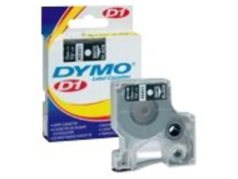 DYMO® D1 45021 White-On-Black Tape, 0.5" x 23'