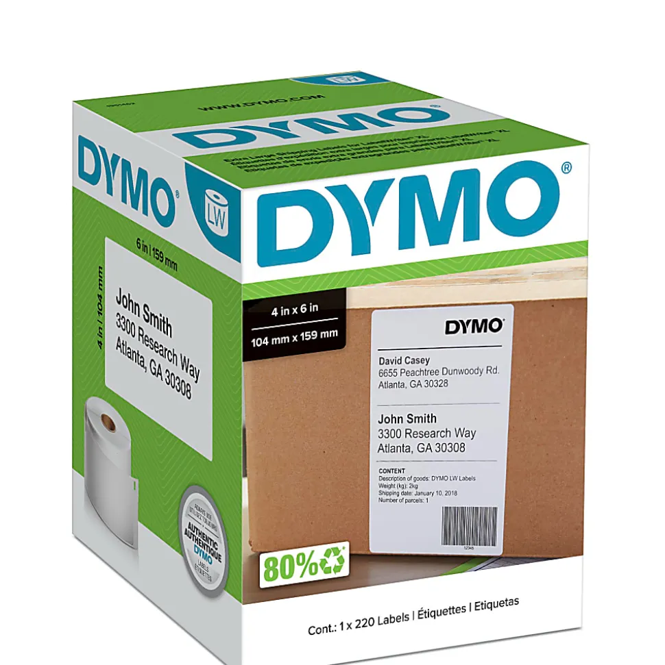 DYMO® LabelWriter® Shipping Labels For 4XL and 5XL Model, 1951462, White, 4" x 6", Roll Of 220