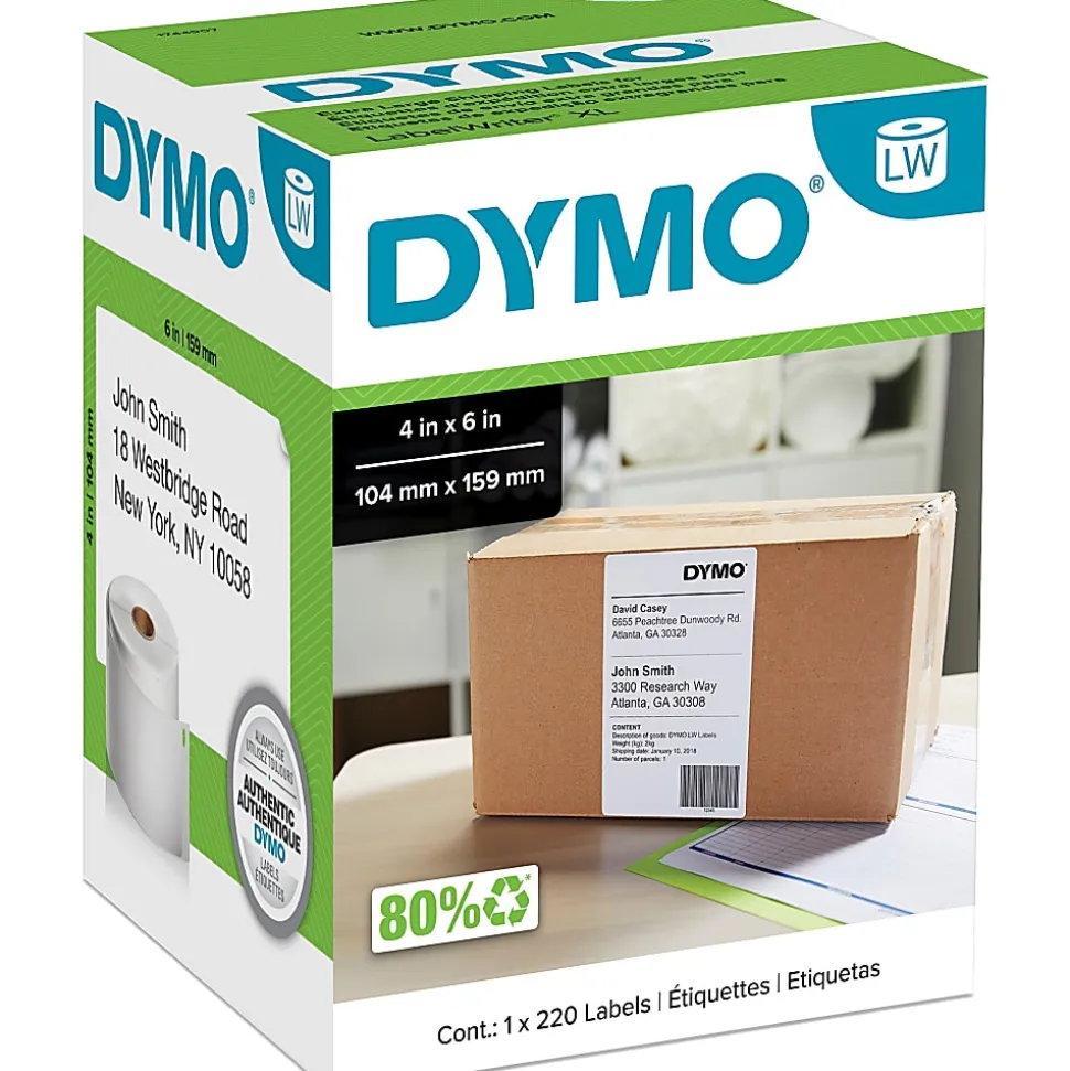 DYMO® LabelWriter® Shipping Labels For 4XL and 5XL Model, 1951462, White, 4" x 6", Roll Of 220