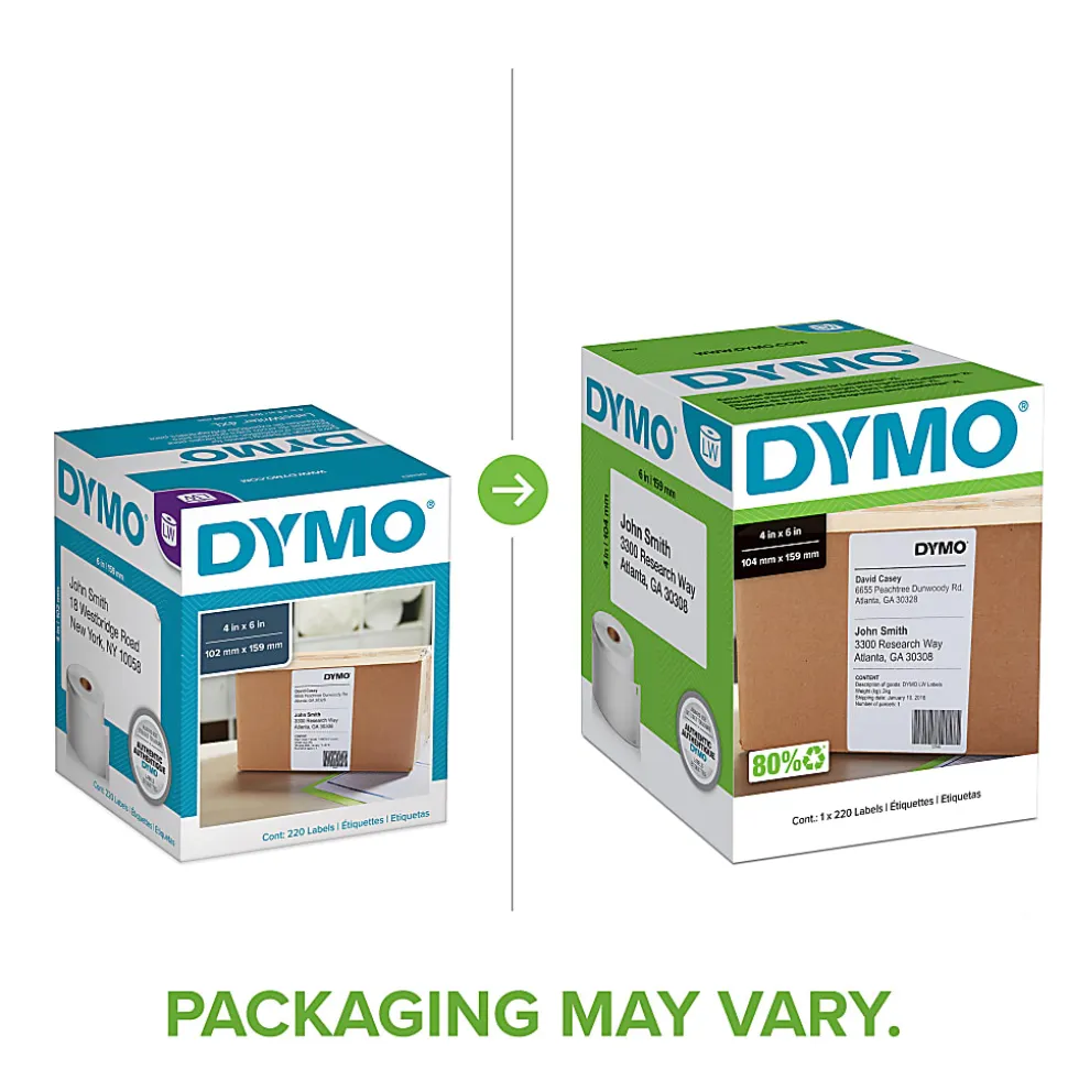 DYMO® LabelWriter® Shipping Labels For 4XL and 5XL Model, 1951462, White, 4" x 6", Roll Of 220