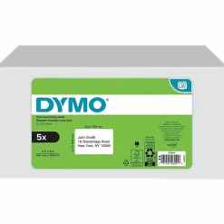 Dymo® LabelWriter XL Shipping Labels, 4" x 6", Rectangle, White, 220 Labels Per Roll, Pack Of 5 Rolls
