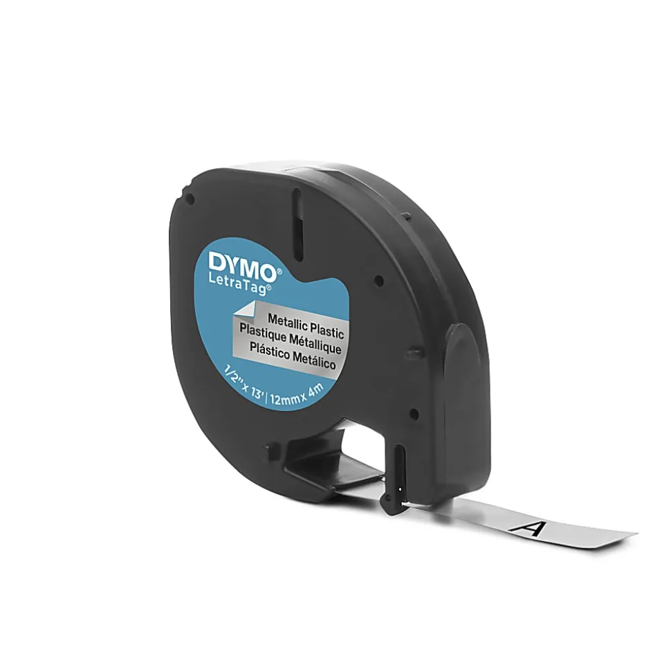 DYMO® LT 91338 Black-On-Silver Tape, 0.5" x 13'