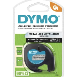 DYMO® LT 91338 Black-On-Silver Tape, 0.5
