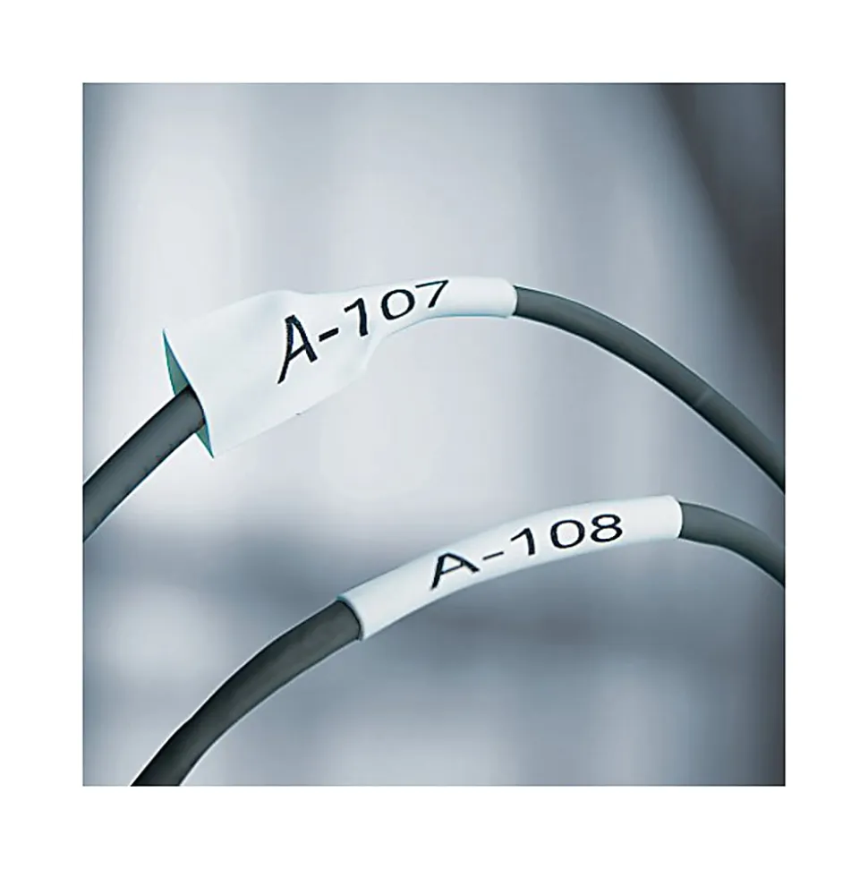 Dymo Rhino Heat Shrink Tube Labels - 1/4" Width x 60" Length - Thermal Transfer - White - Polyolefin - 1 Each
