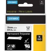 DYMO® Rhino 18484 Polyester Industrial Black-On-White Label Tape, 0.75" x 18'