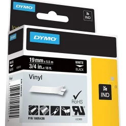 DYMO® Vinyl Label Tape, DYM1805436, Permanent Adhesive, 3/4
