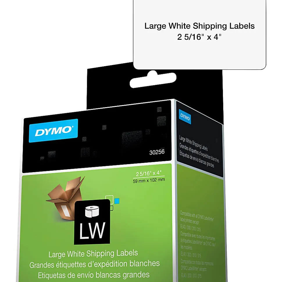 DYMO® White LabelWriter® Shipping Labels, 30256, 2 5/16" x 4",Roll Of 300