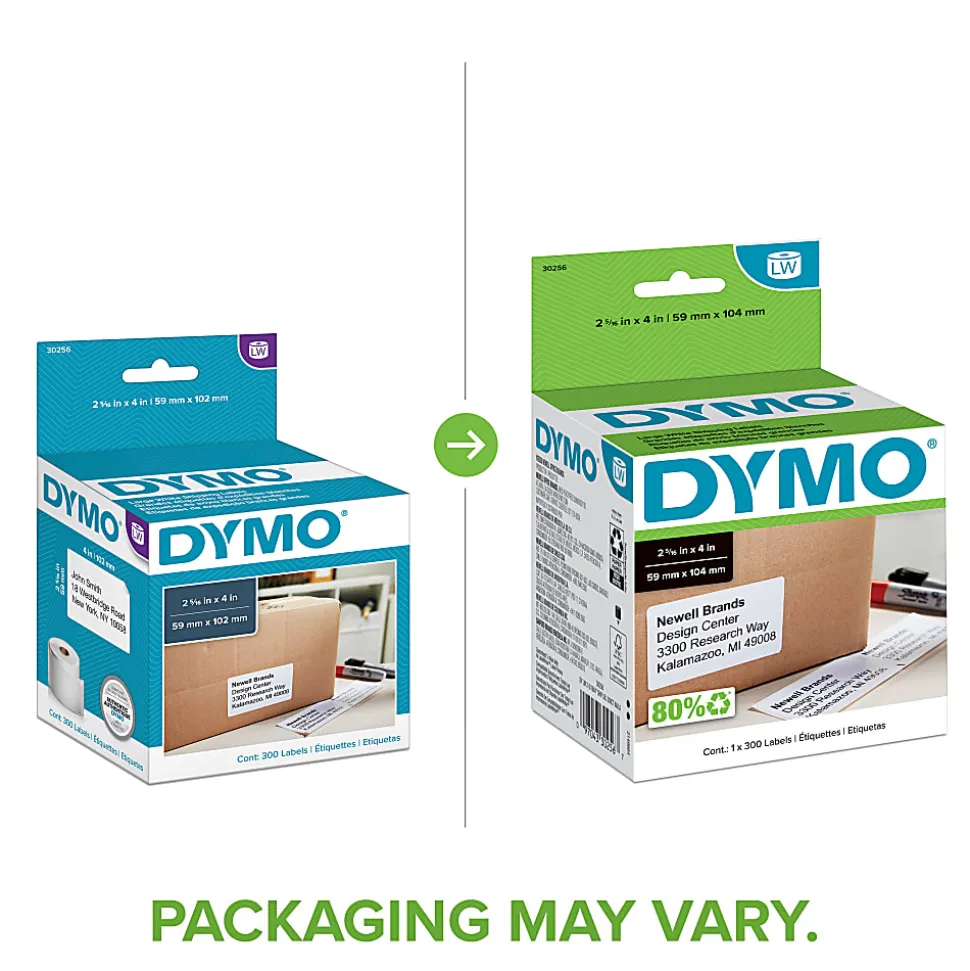 DYMO® White LabelWriter® Shipping Labels, 30256, 2 5/16" x 4",Roll Of 300