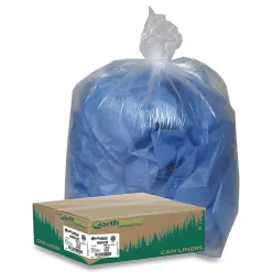 Earthsense® Commercial Liners Linear Low Density Clear Recycled Can Liners, 23 gal, 1 mil, 28.5" x 43", Clear, 150/Carton