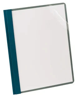 Earthwise® By Oxford™ Clear Front Report Covers With 3-Prong Fasteners, Blue, Box Of 25