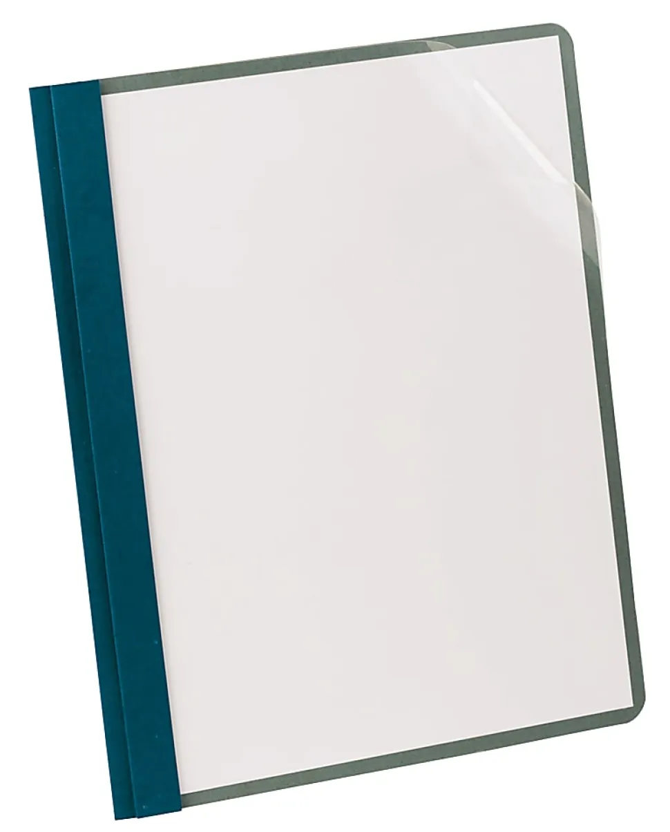Earthwise® By Oxford™ Clear Front Report Covers With 3-Prong Fasteners, Blue, Box Of 25